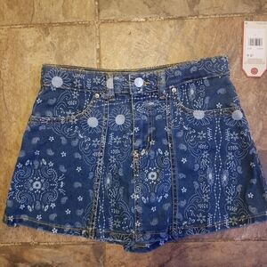 Levi's Blue Floral Denim Skirt